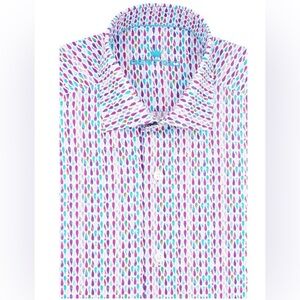 BERTIGO SHORT SLEEVE SHIRT DAIMON Bright Multicolor Pattern Men’s Size Large